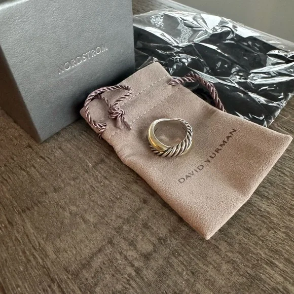 Flash SALE🎉david yurman Silver and 18k Gold Twisted Ring - Picture 1 of 8